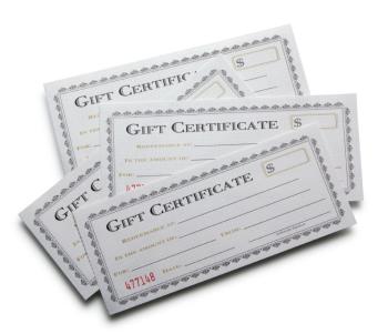 Gift certificates